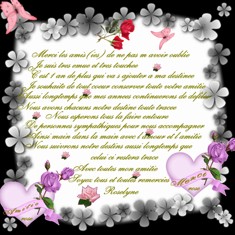 Cadeau reçu de mon amie Roselyne
